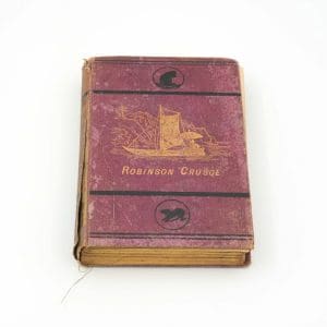 Robinson Crusoe Bok från 1872, ömtålig och skör