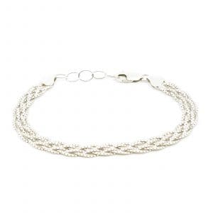 Armband flätat Silver S925 8,4g Längd 18-21cm Bredd 7mm