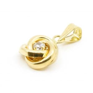 Hänge/berlock Guld 18K 0,4g Bredd 8mm Höjd 15mm med sten