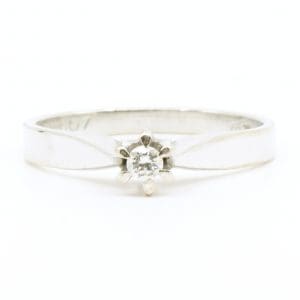 Solitärring Vitguld 18K 2,5g Ø16,5 med diamant 1xca0,05ct