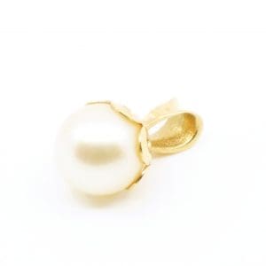 Hänge/berlock Guld 18K 0,6g Bredd 6mm Höjd 11mm med syntetisk pärla
