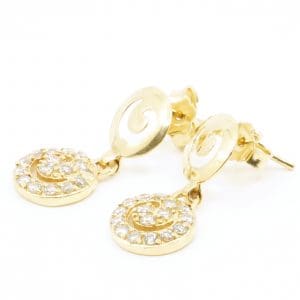 Örhängen Guld 18K 2,9g Höjd 21mm Diameter 9mm med stenar