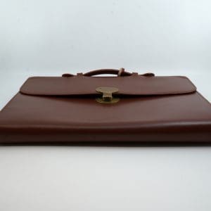 Portfölj Heritage Burlington Briefcase Ettinger, 38x27x4cm, brunt buttero läder, ljus mocka linning