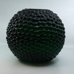 Vas Svenskt tenn "Dagg" i grönt glas höjd 27cm