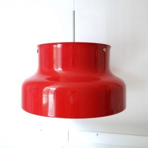 Taklampa "Bumling" röd, Atelje Lyktan Åhus, Anders Pehrson (1912-1982) nr 2404, Ø40cm