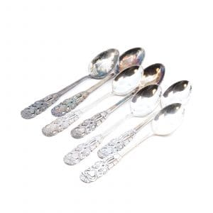 Kaffeskedar, modell Dala, silver S830, längd 115 mm, 92,7 gram