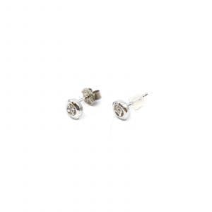 Örhängen Vitguld 18K 1,1g Diameter 5,3mm Med diamanter 2xca0,005 1 stopper i plast