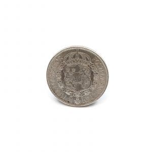 Minnesmynt Konung Gustaf V - Med folket för fosterlandet År 1940 Nom. värde 2kr Silver S800 15,0g