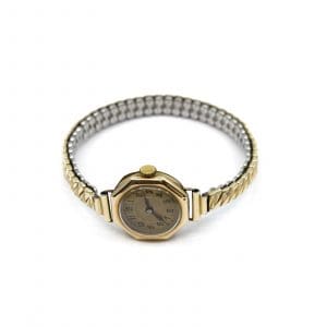 Armbandsur Okänd modell 14K Guld Boett 21.5mm Sernr: 7989 Manuell Plastglas Gravyr Oäkta Flexlänk