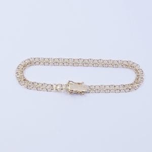 Armband X-länk med stav Guld 18K 5,2g Längd 18,5cm Bredd 6mm
