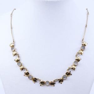 Collier Stavlänk Guld 18K 8,2g Längd 45cm med stenar