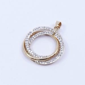 Hänge Guld 18K 0,6g Bredd 17mm Höjd 22mm med stenar