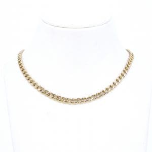 Halskedja ihålig Pansar Guld 18K 8,3g Längd 55,5cm Bredd 3,8mm