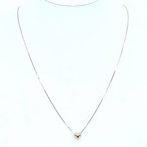 Halskedja Venezia Guld 18K 1g Längd 40-42cm Bredd 1mm med integrerat hänge hjärta