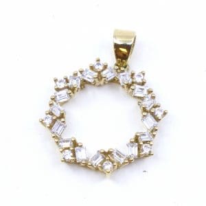 Hänge Guld 18K 1,8g Ø17mm med stenar