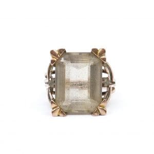 Ring Guld 10K 6,3g Ø16,75 med sten