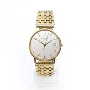 Armbandsur Certina guld 18K Ø 34mm quartz guldtonat stålarmband med viklås