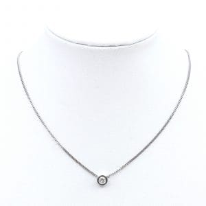 Halskedja Pansar Vitguld 18K 2,6g Längd 38cm Bredd 1mm med integrerat hänge med diamant