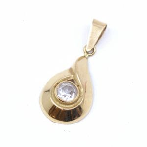 Hänge Guld 18K 1g Bredd 12mm Höjd 19mm med sten