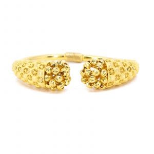 Armring Guld 14K 19,3g Diameter 6,5x7cm, öppningarbar skena, genombrutet mönster