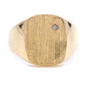 Klackring Guld 18K 3,6g Ø19 med sten, repig