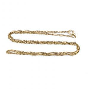 Halskedja Singapore Guld 18K 3,1g Längd 40cm Bredd 2mm