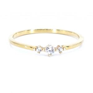 Ring förgyllt Silver S925 1,0g Ø18,25 med stenar