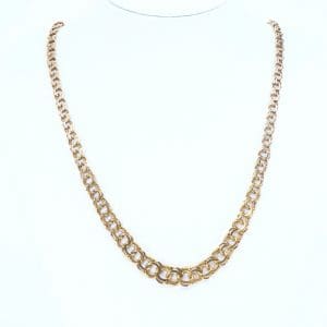 Halskedja doserad Bismarck Guld 18K 20,2g Längd 47cm Bredd 4-8mm