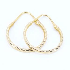Örhängen creoler Guld 21K 1,4g Höjd 23mm Diameter 20mm mönstrade
