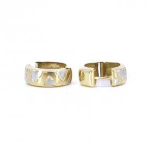 Creoler Guld / Vitguld 14K 3g Diameter 15mm