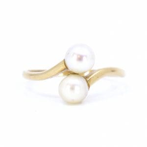Ring Guld 18K 2,8g Ø18,25 med odlade pärlor Ø5,35mm