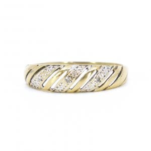 Ring Guld / Vitguld 18K 1,4g Ø18 med diamanter 3x ca 0,001ct