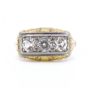 Ring Guld / Vitguld 18K 2,4g Ø15 med stenar