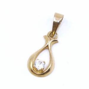 Hänge/berlock Guld 18K 0,4g Bredd 0,7mm Höjd 13mm med sten