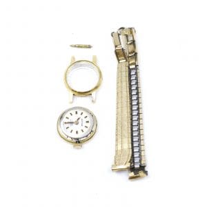 Armbandsur Rutina Guld 18K Boett 17mm med doublé stållänk, manuell, damur.