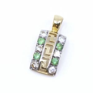 Hänge/berlock Guld 14K 1,1g Bredd 7mm Höjd 17mm med stenar
