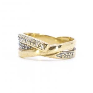 Ring Guld 18K 5,4g Ø16,75 med diamanter 13x ca 0,01ct
