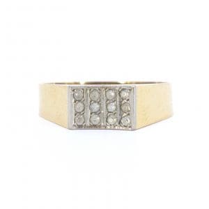 Ring Guld / Vitguld 18K 2,8g Ø18,25 med stenar