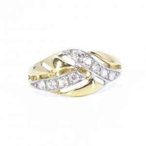 Ring Guld / Vitguld 14K 1,8g Ø19,25 med stenar
