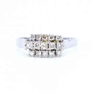 Flerstensring Vitguld 18K 3,5g Ø19 med diamanter 15x totalt ca 0,45ct