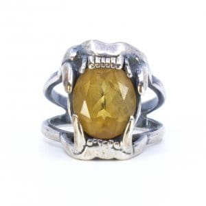 Ring Maria Nilsdotter ''Jaw Stone'' Silver S925 9g Ø16,50 med ovalslipad citrin