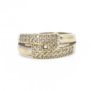 Ring Guld 14K 4,5g Ø19,25 Bredd 5,5-9,2mm med stenar