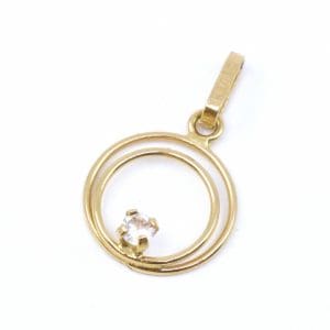 Hänge Guld 18K 0,5g Ø12mm med sten