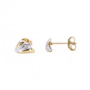 Örhängen Guld / Vitguld 18K 1,2g Höjd 8mm Diameter 5mm med diamanter 2x ca 0,001ct
