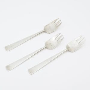Dessertgaffel No.43 formgivna Sølv Margrethe George Jensen S925 113,2g Längd 144mm 3st