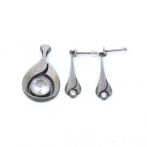 Smyckesset Karl Laine Finland Silver S925 8g - Örhängen & Hänge med stenar