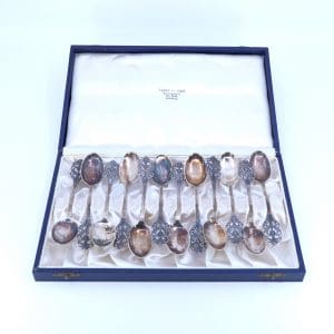 Kaffeskedar 12st S830 116,5g Längd 114mm Viking Rose i etui