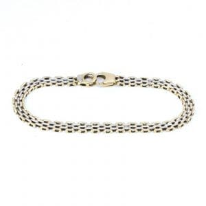 Armband tvåfärgad korridorlänk Guld 18K 10,2g Längd 18,5cm Bredd 5mm