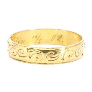 Ring Guld 20K 3,6g Ø19,25 graverad