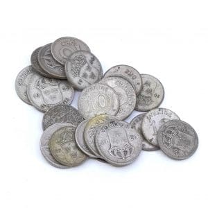 Investeringssilver S830 36,5g diverse mynt
